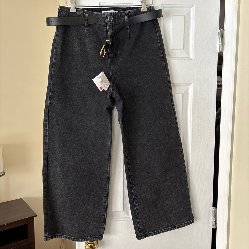 Zara Black Flare Wide-Leg Jeans